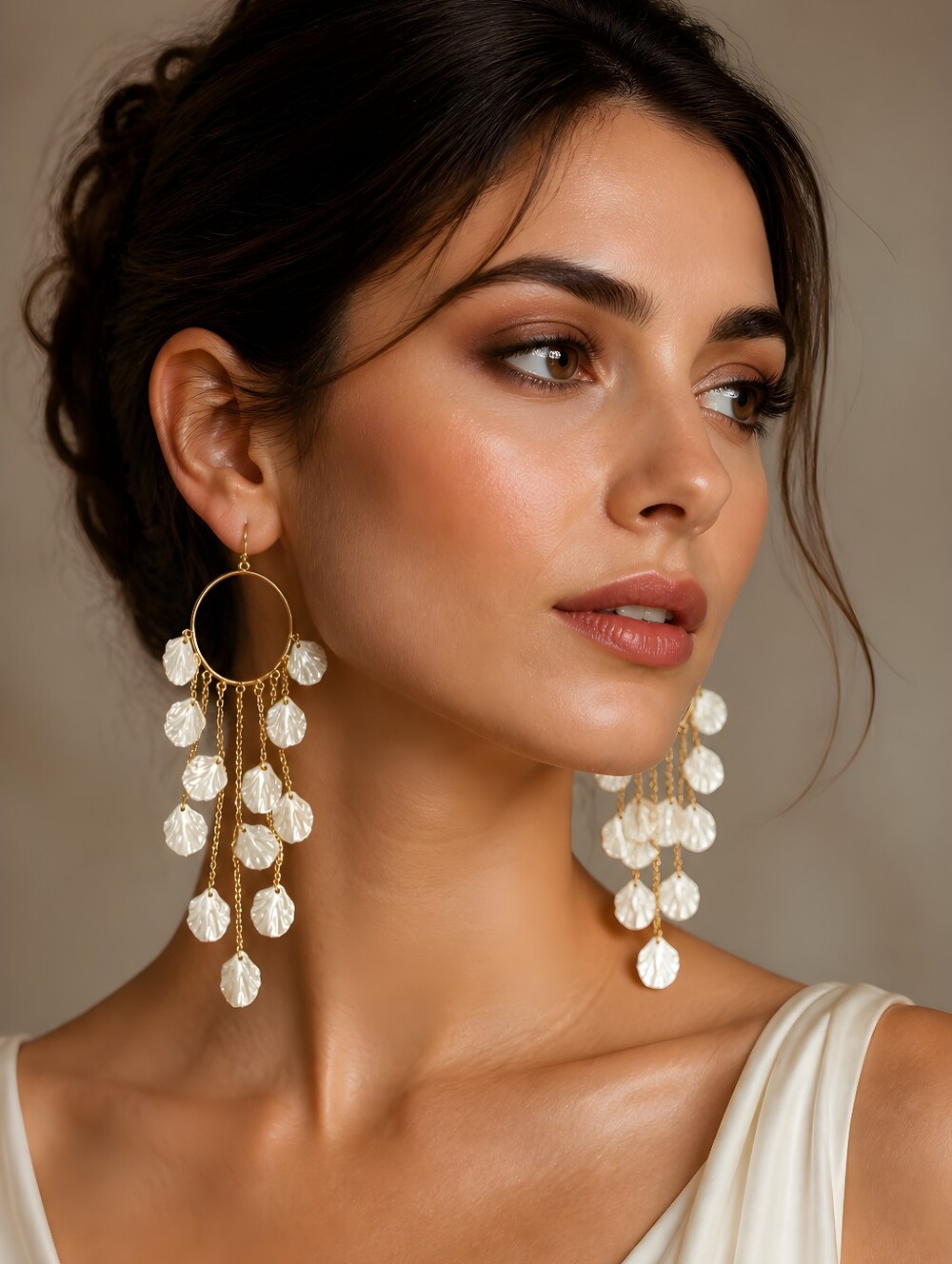 Shells Boho Chandellier Earrings Acrylic Beaded Jewelry